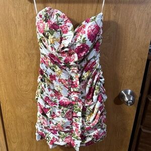 Mable Strapless Floral Dress